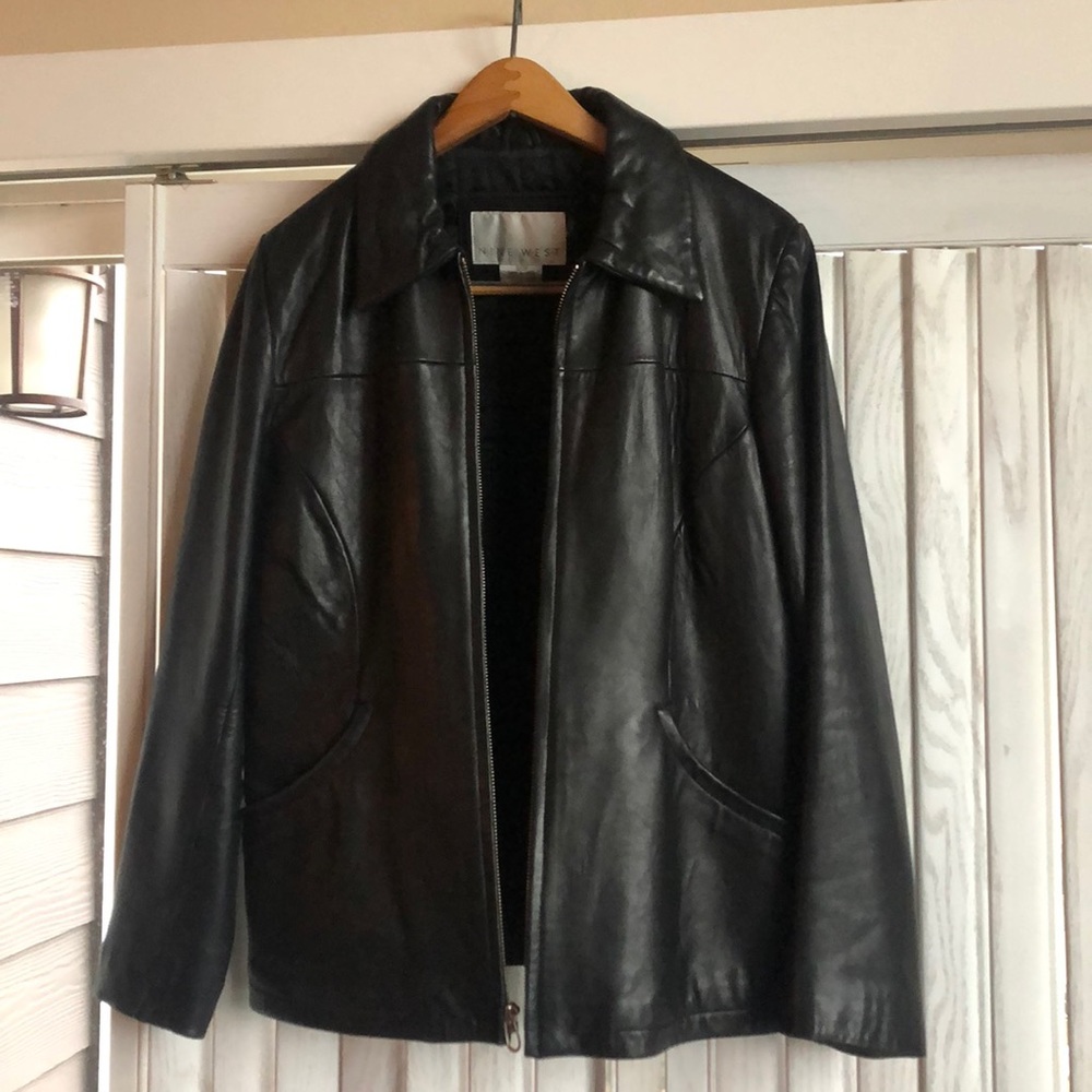 Nine West Black leather jacket